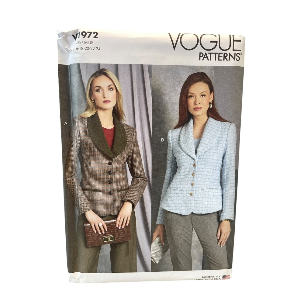 Vogue Patterns V1972 Misses' Jacket Sizes 16 18 20‎ 22 24 Contemporary